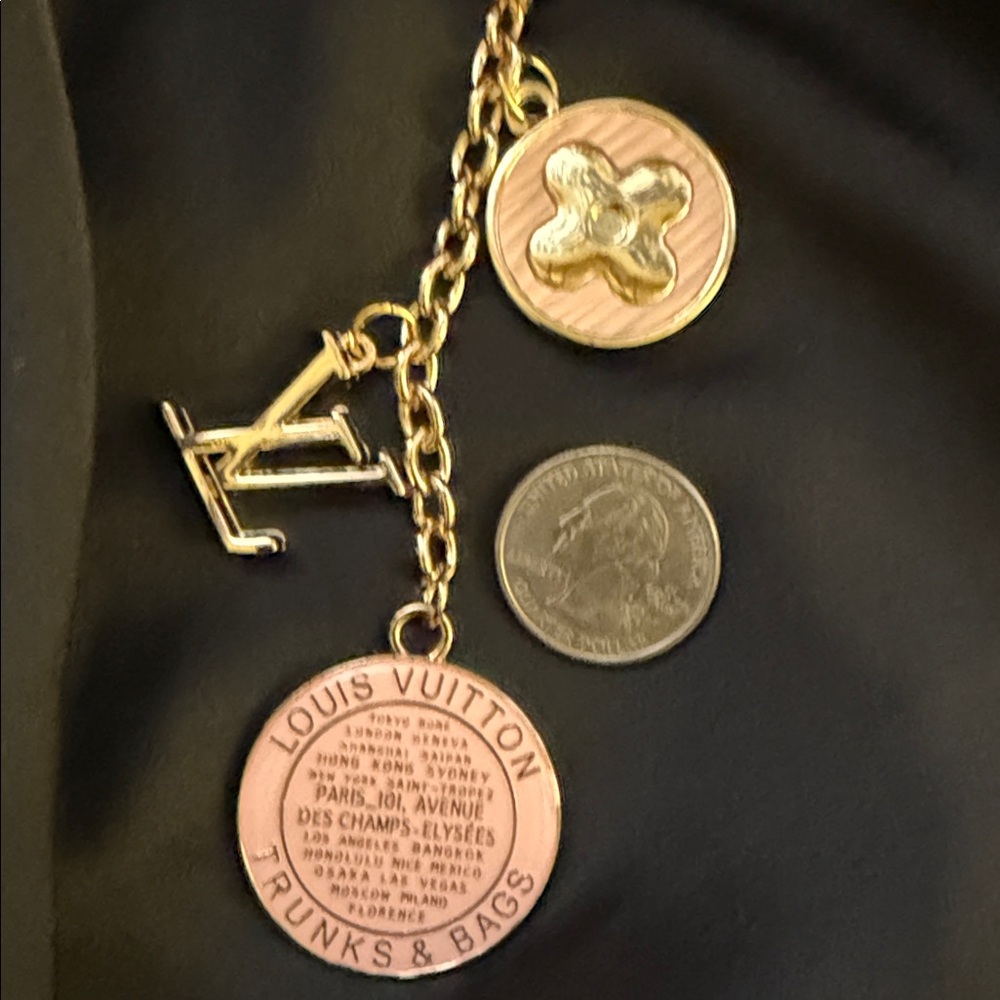Gorgeous Pink Upcycled Louis Vuitton Bag Charm - Picture 2 of 9